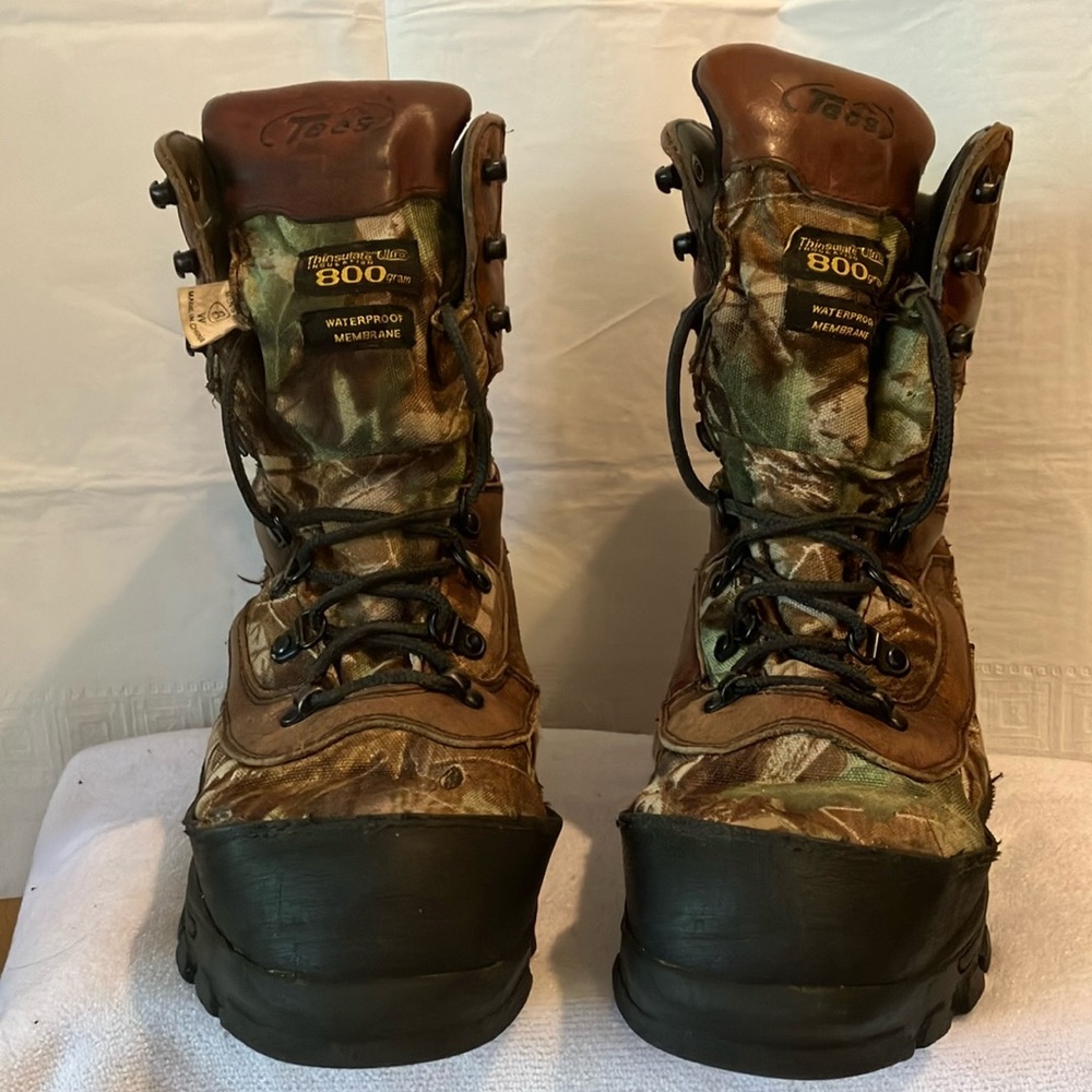 Tecs 800gram Men’s Sz 8 Thinsulate 10” Camouflage Lace up Hunting Boots GUC